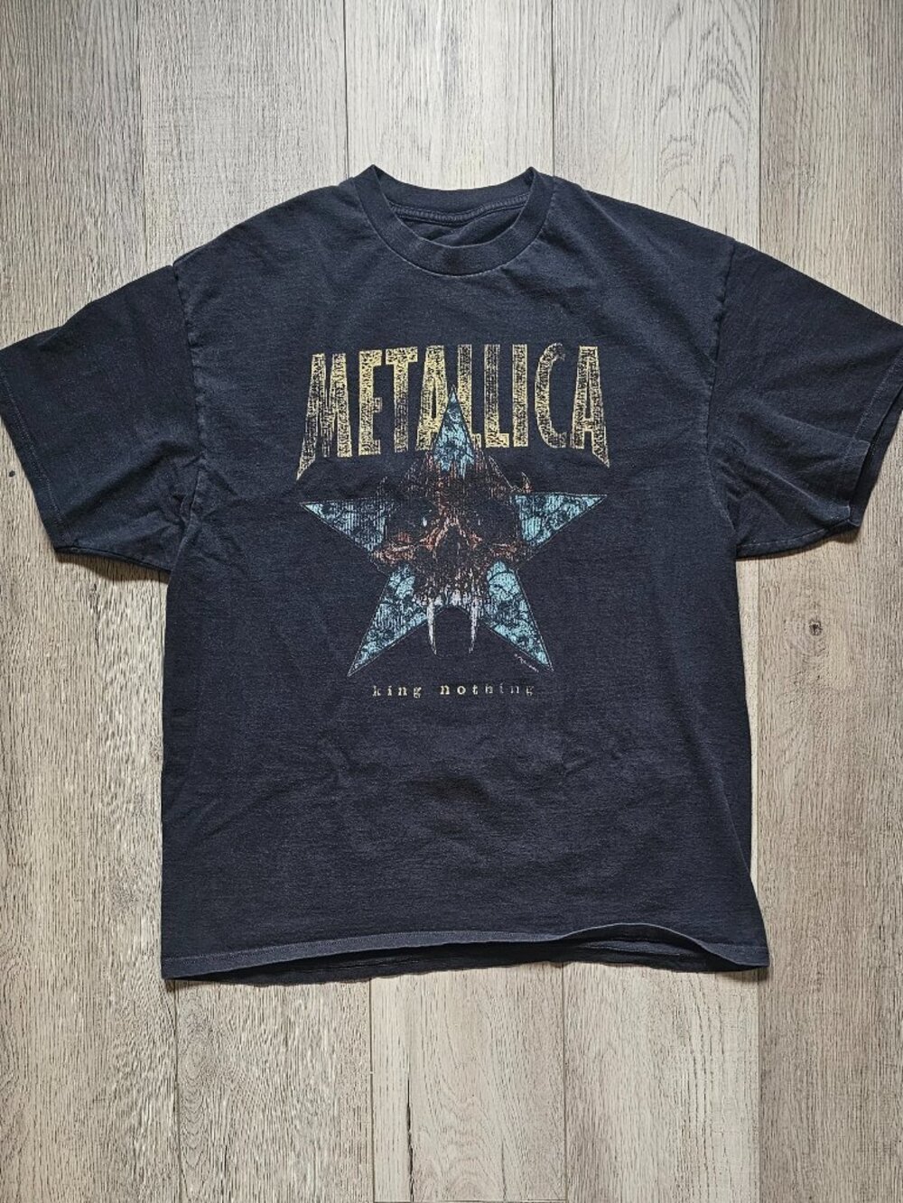 Metallica Graphic T-Shirtl Black King Nothing Skull Star Band Tee Size XL